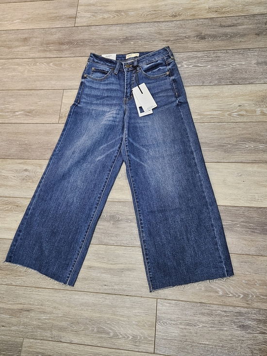 Oat New York Denim - Oat New York Wide-Leg Cropped Jeans in Dark Blue Wash Size 2/26